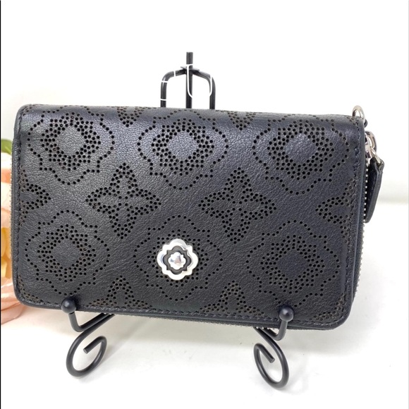 Brighton Handbags - Brighton Octavia Perf Doublezipper Black Wallet